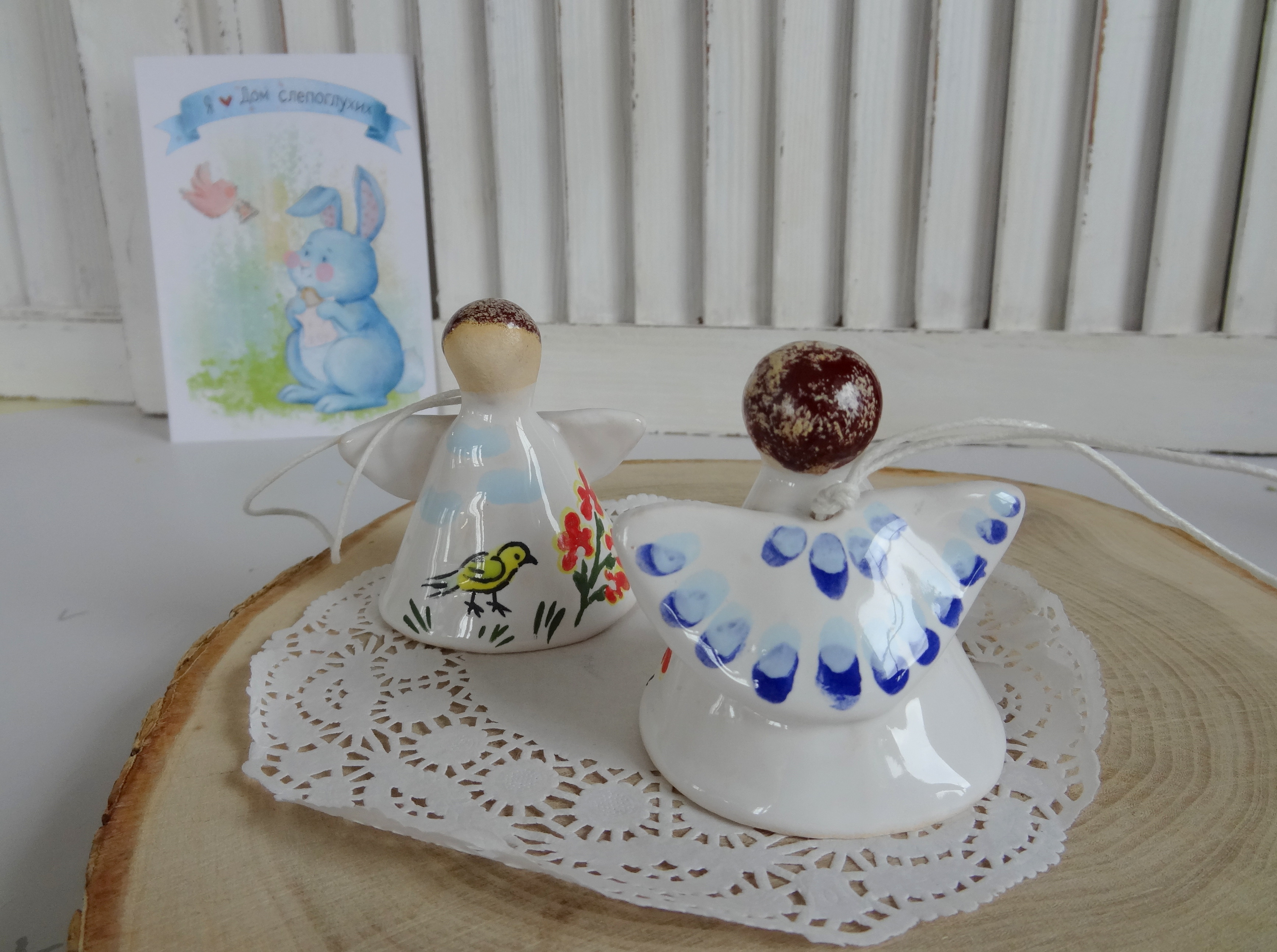 картинка Керамический Ангелочек-колокольчик от магазина «Дом слепоглухих»